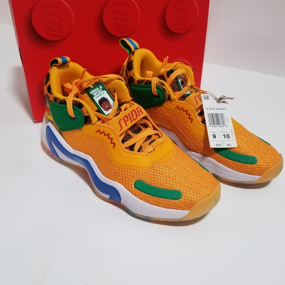 New Adidas x D.O.N issue 3 size 10 basketball yellow with green and blue - Picture 1 of 10